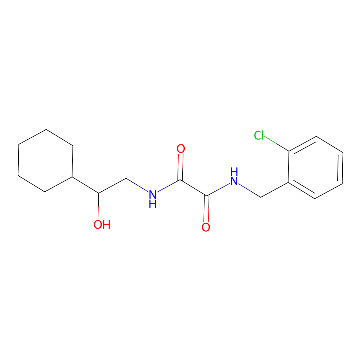 N1-(2-chlorobenzyl)-N2-(2-cyclohexyl-2-hydroxyethyl)oxalamide molecular structure, CAS 1351614-06-6