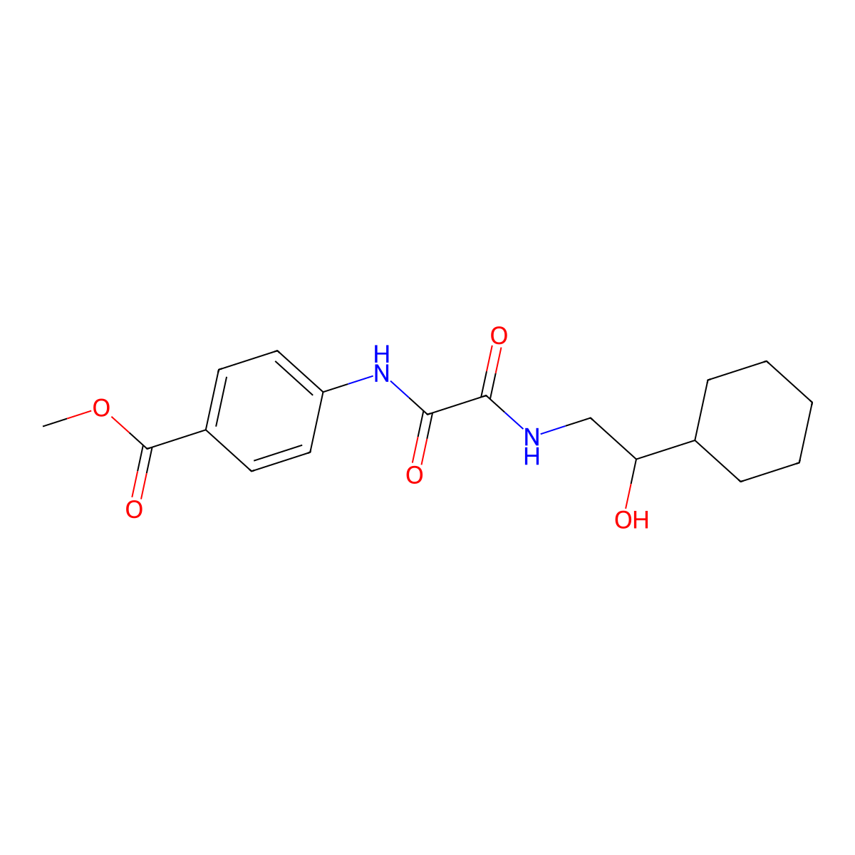 Methyl 4-(2-((2-cyclohexyl-2-hydroxyethyl)amino)-2-oxoacetamido)benzoate molecular structure, CAS 1351614-11-3