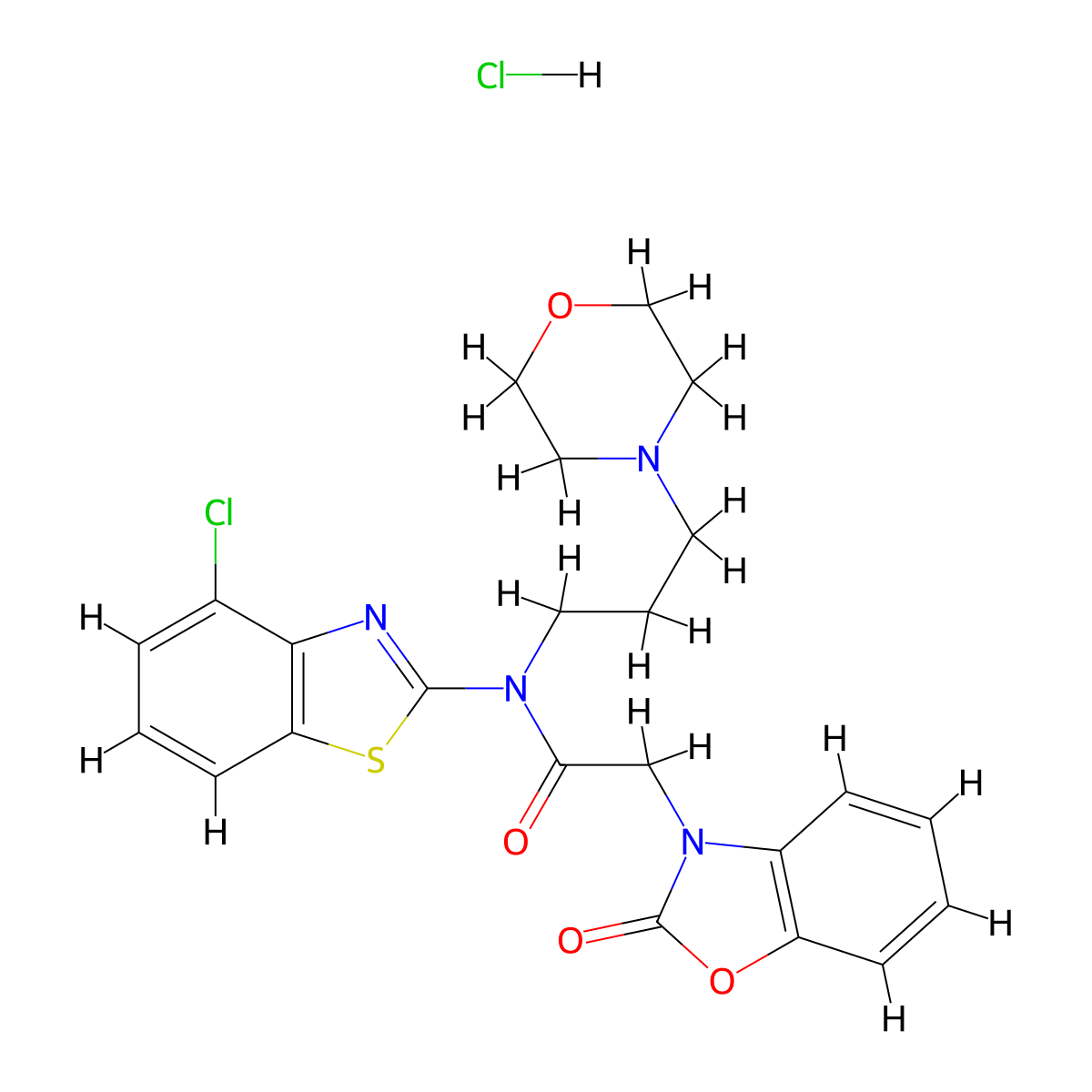 N-(4-chlorobenzo[d]thiazol-2-yl)-N-(3-morpholinopropyl)-2-(2-oxobenzo[d]oxazol-3(2H)-yl)acetamide hydrochloride molecular structure, CAS 1351614-54-4