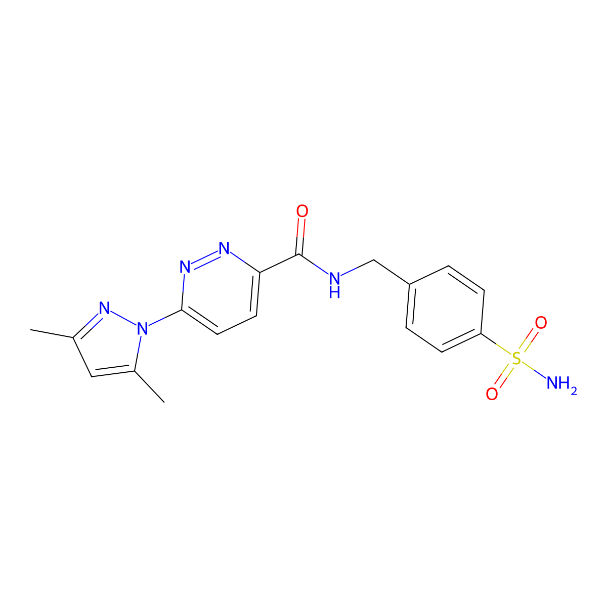6-(3,5-dimethyl-1H-pyrazol-1-yl)-N-(4-sulfamoylbenzyl)pyridazine-3-carboxamide molecular structure, CAS 1351614-75-9