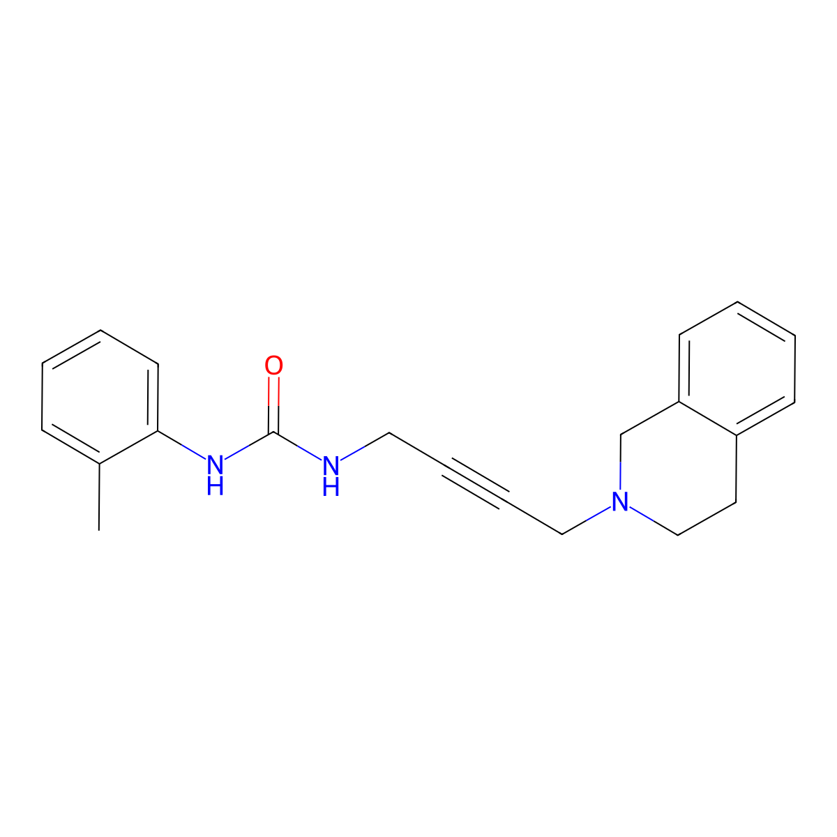 1-(4-(3,4-dihydroisoquinolin-2(1H)-yl)but-2-yn-1-yl)-3-(o-tolyl)urea molecular structure, CAS 1351614-92-0