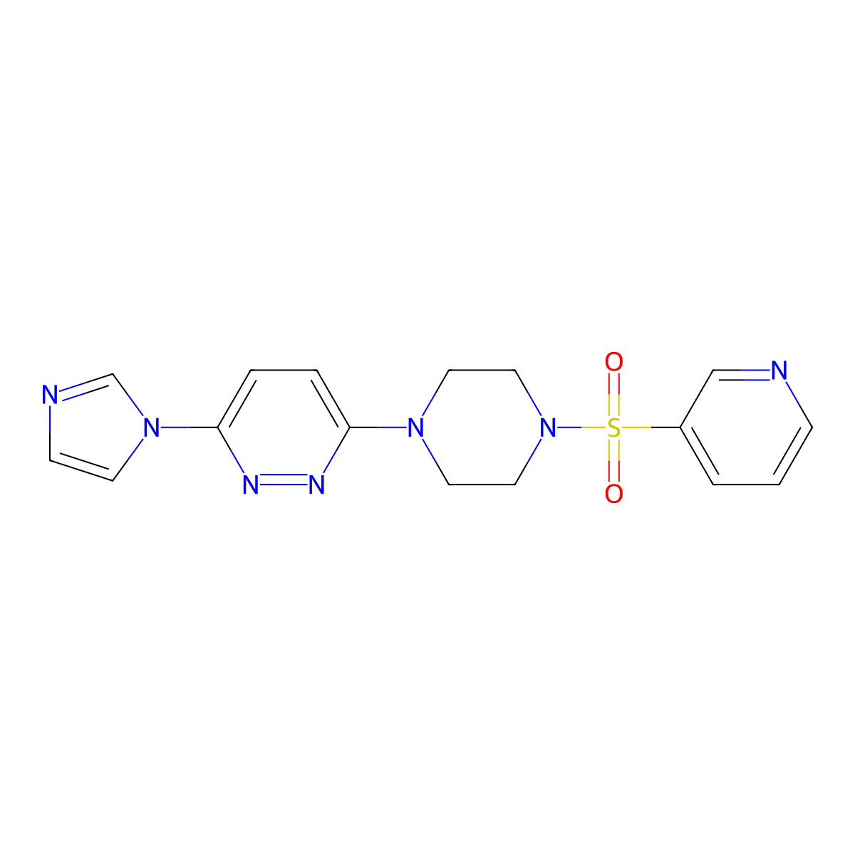 3-(1H-imidazol-1-yl)-6-(4-(pyridin-3-ylsulfonyl)piperazin-1-yl)pyridazine molecular structure, CAS 1351614-93-1