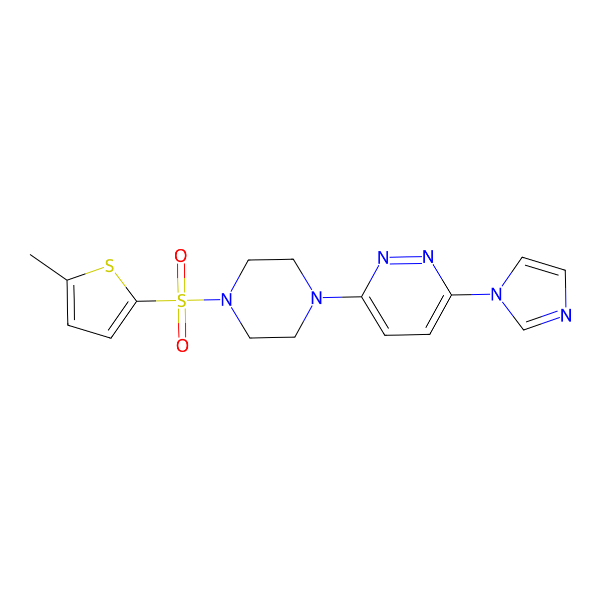 3-(1H-imidazol-1-yl)-6-{4-[(5-methylthiophen-2-yl)sulfonyl]piperazin-1-yl}pyridazine molecular structure, CAS 1351615-01-4