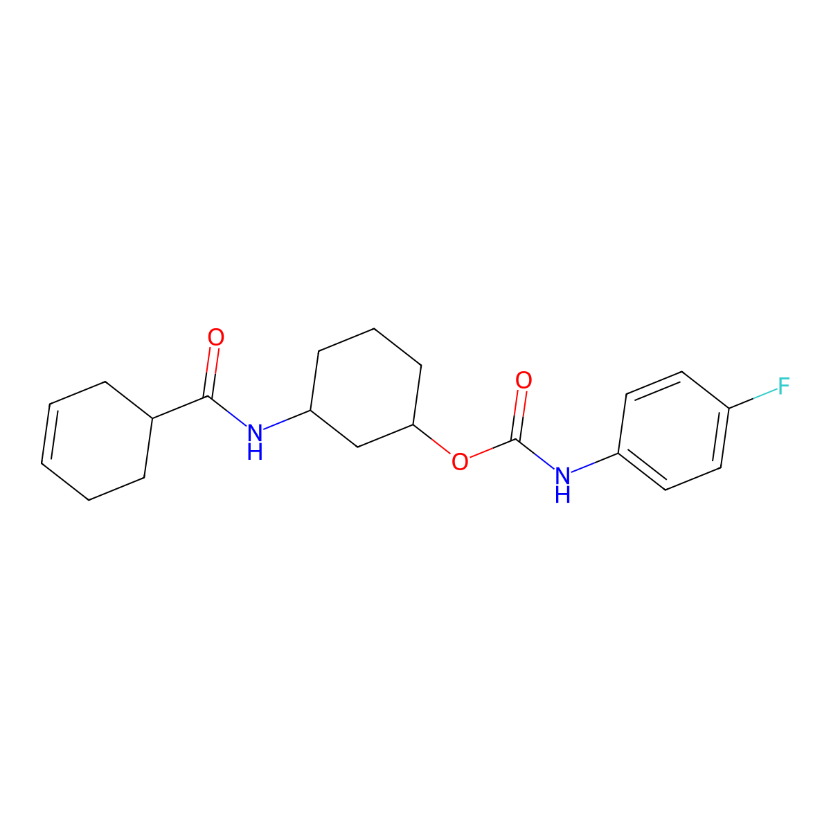 3-(Cyclohex-3-enecarboxamido)cyclohexyl (4-fluorophenyl)carbamate molecular structure, CAS 1351615-03-6