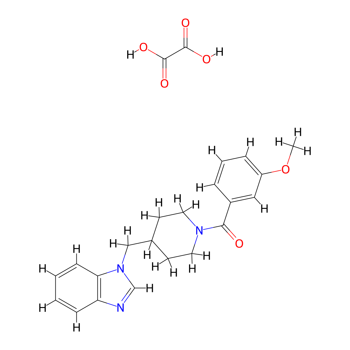 (4-((1H-benzo[d]imidazol-1-yl)methyl)piperidin-1-yl)(3-methoxyphenyl)methanone oxalate molecular structure, CAS 1351615-05-8