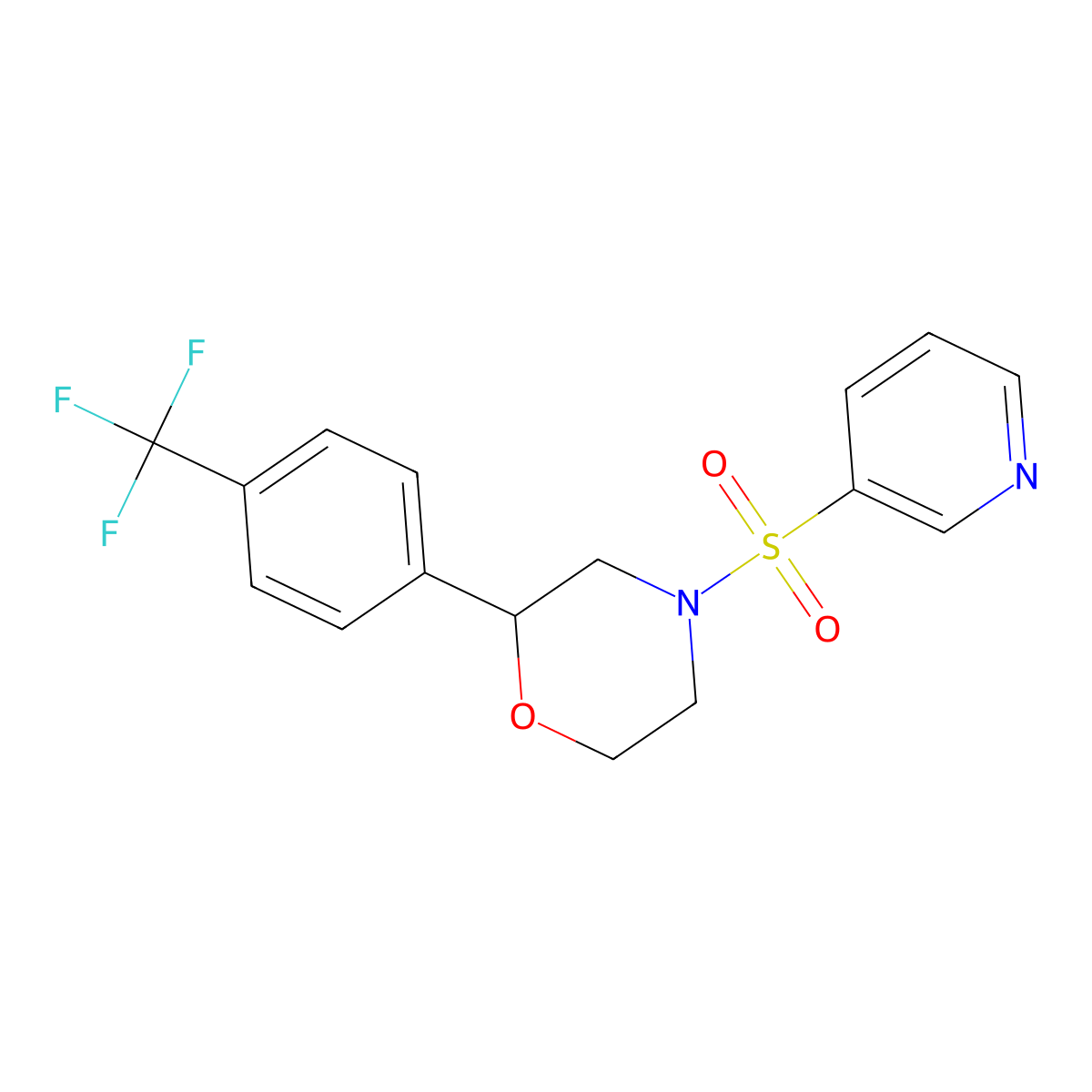 4-(Pyridin-3-ylsulfonyl)-2-(4-(trifluoromethyl)phenyl)morpholine molecular structure, CAS 1351615-10-5