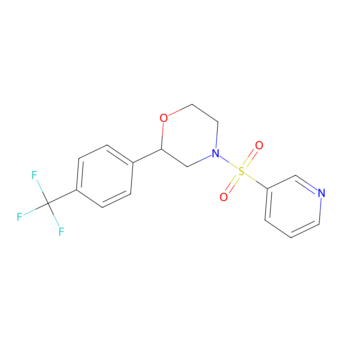 4-(Pyridin-3-ylsulfonyl)-2-(4-(trifluoromethyl)phenyl)morpholine molecular structure, CAS 1351615-10-5
