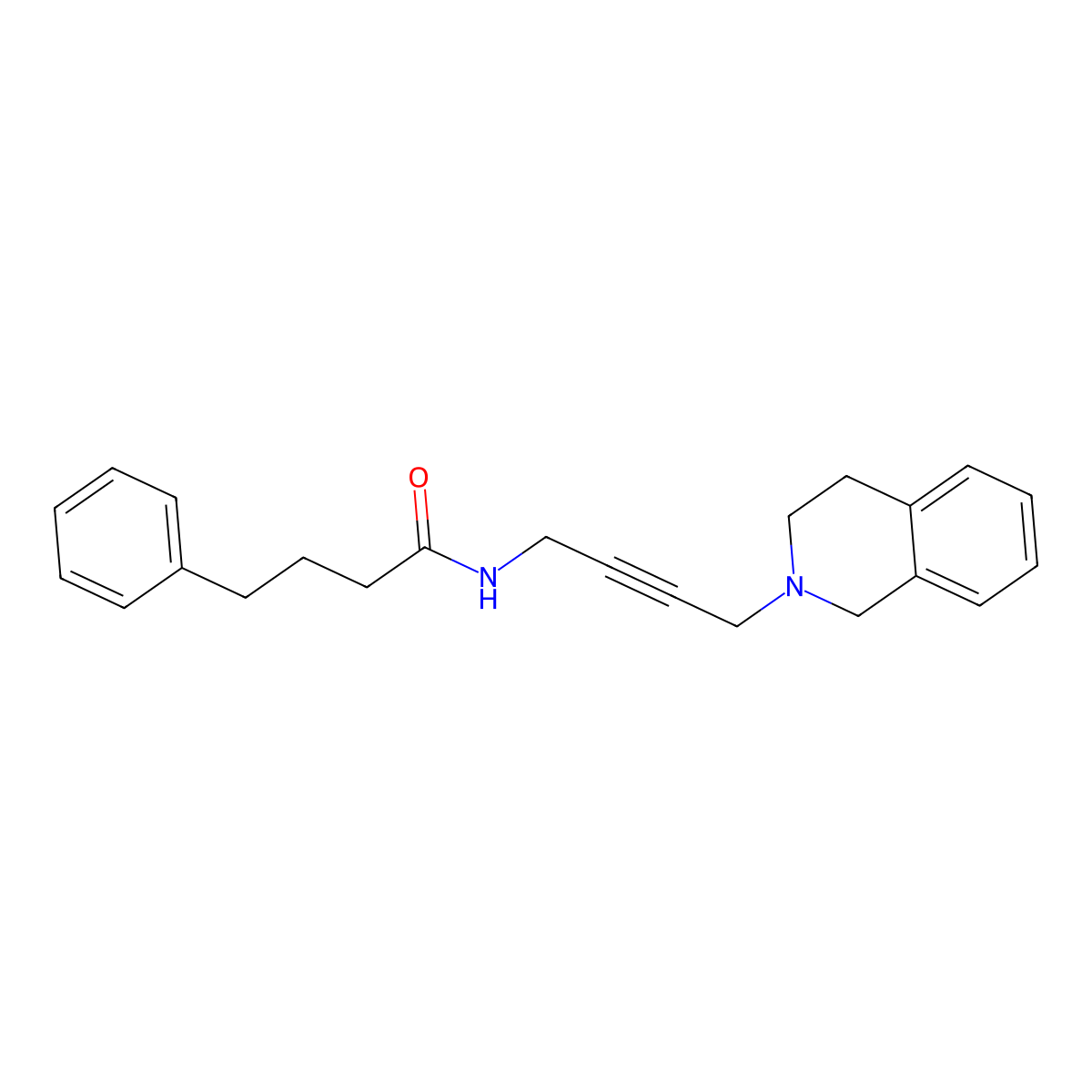 N-(4-(3,4-dihydroisoquinolin-2(1H)-yl)but-2-yn-1-yl)-4-phenylbutanamide molecular structure, CAS 1351615-32-1