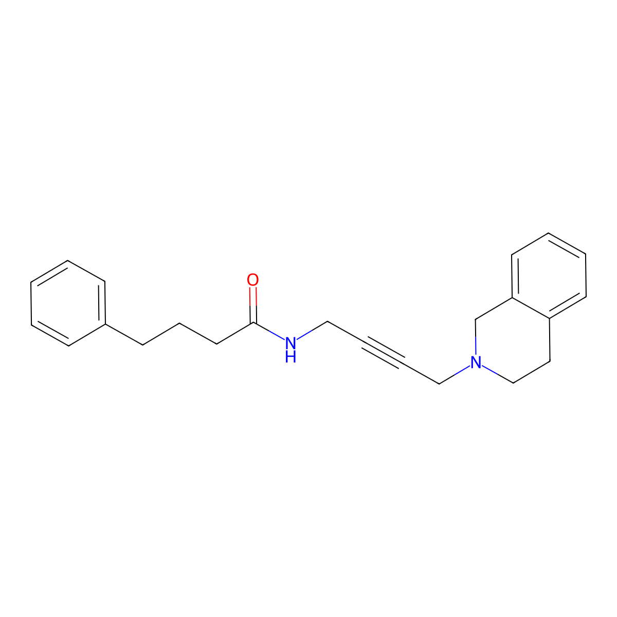 N-(4-(3,4-dihydroisoquinolin-2(1H)-yl)but-2-yn-1-yl)-4-phenylbutanamide molecular structure, CAS 1351615-32-1