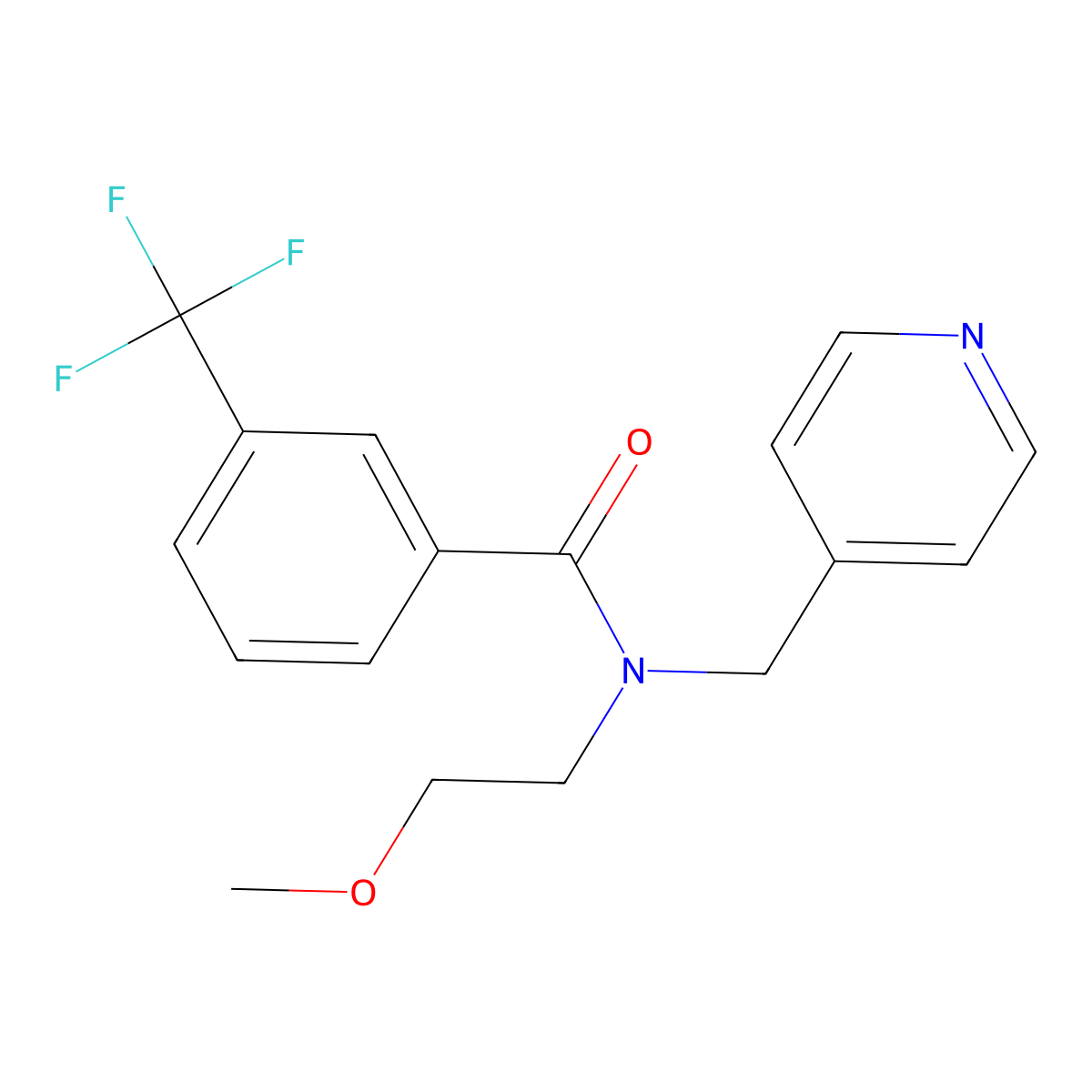 N-(2-methoxyethyl)-N-(pyridin-4-ylmethyl)-3-(trifluoromethyl)benzamide molecular structure, CAS 1351615-36-5