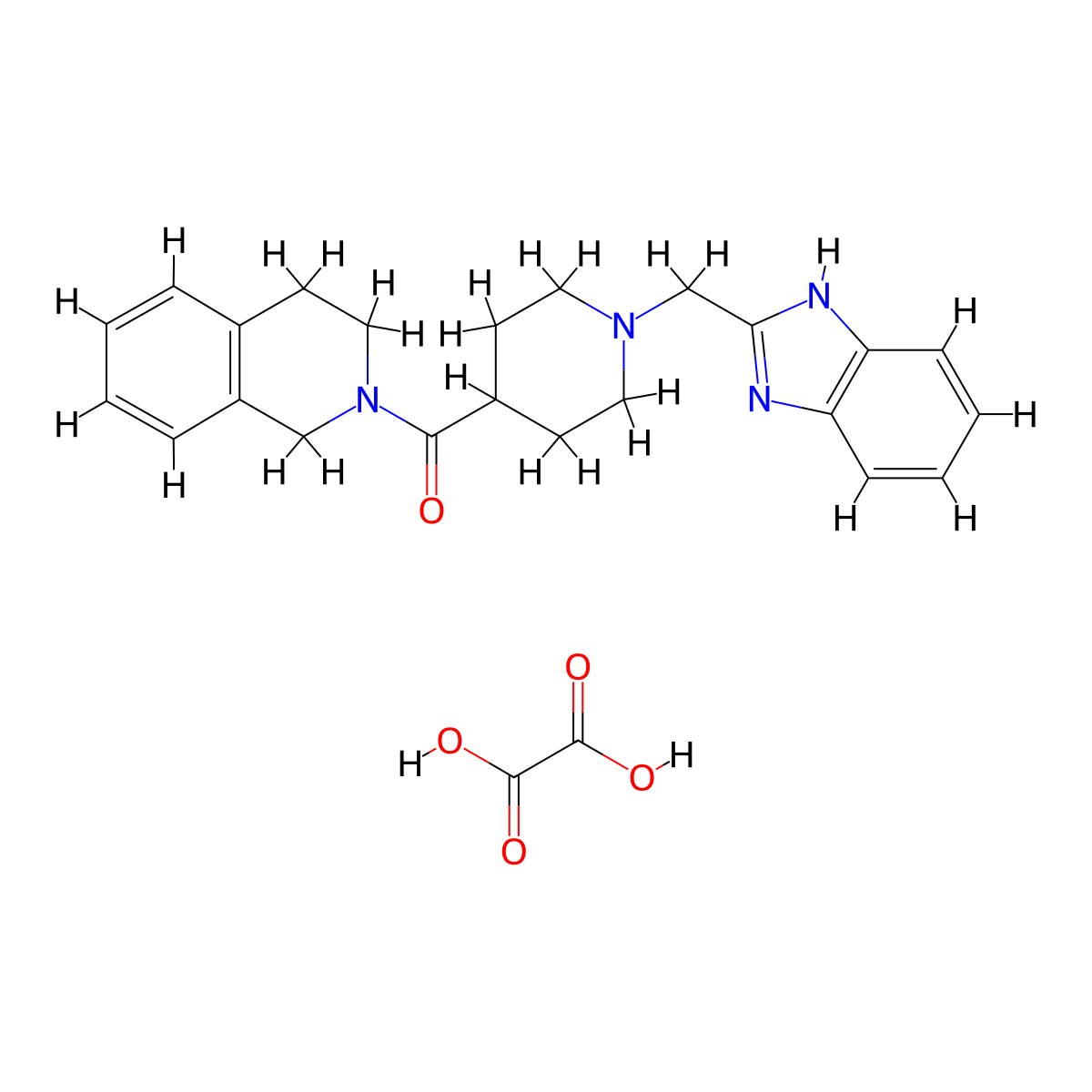 (1-((1H-benzo[d]imidazol-2-yl)methyl)piperidin-4-yl)(3,4-dihydroisoquinolin-2(1H)-yl)methanone oxalate molecular structure, CAS 1351615-39-8