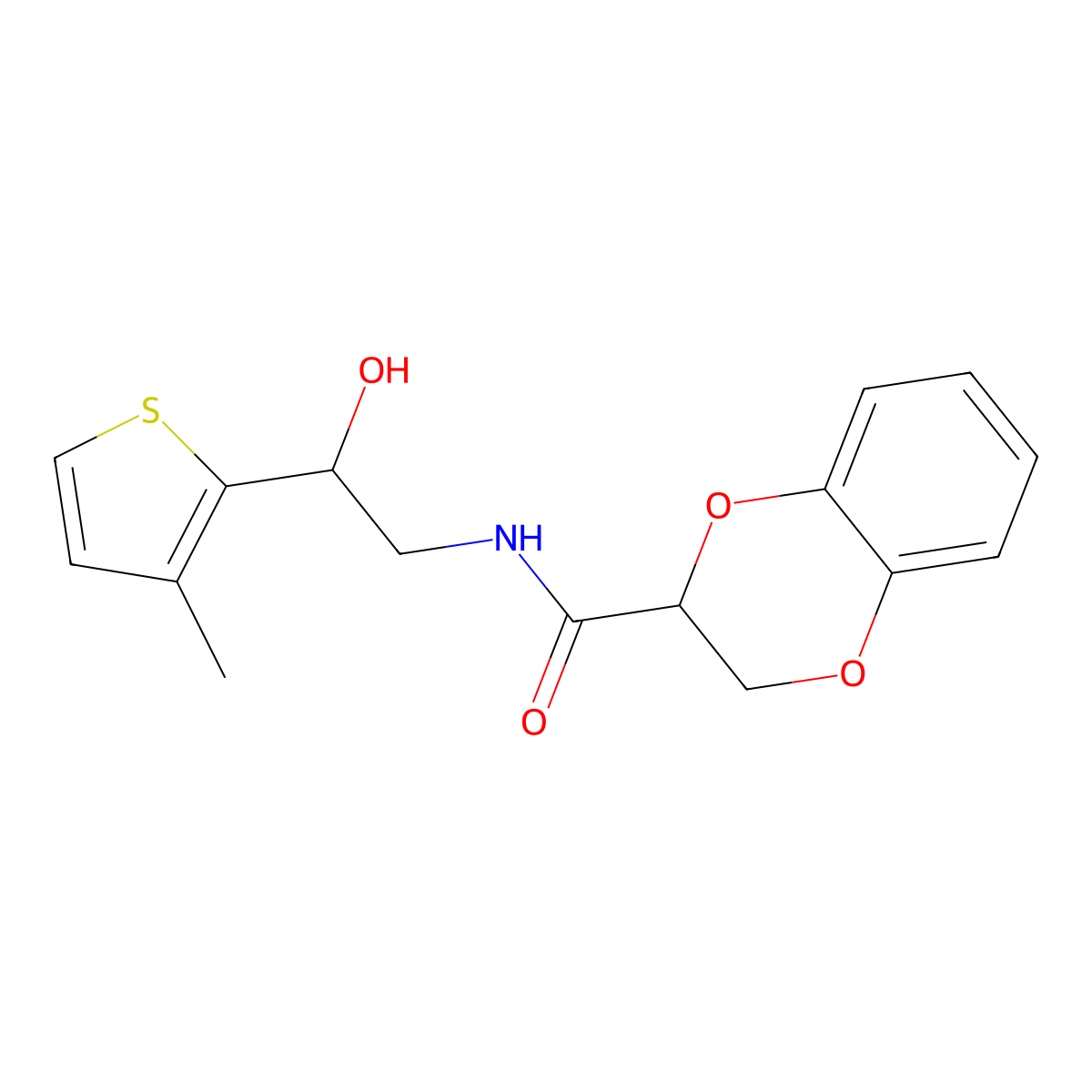 N-(2-hydroxy-2-(3-methylthiophen-2-yl)ethyl)-2,3-dihydrobenzo[b][1,4]dioxine-2-carboxamide molecular structure, CAS 1351615-45-6