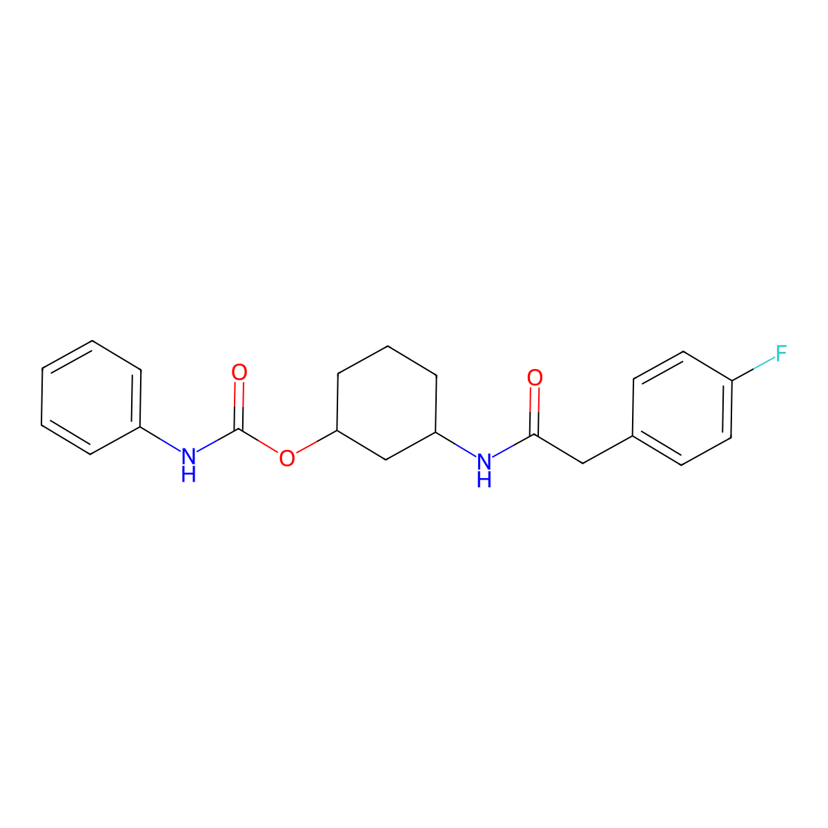 3-(2-(4-Fluorophenyl)acetamido)cyclohexyl phenylcarbamate molecular structure, CAS 1351615-58-1