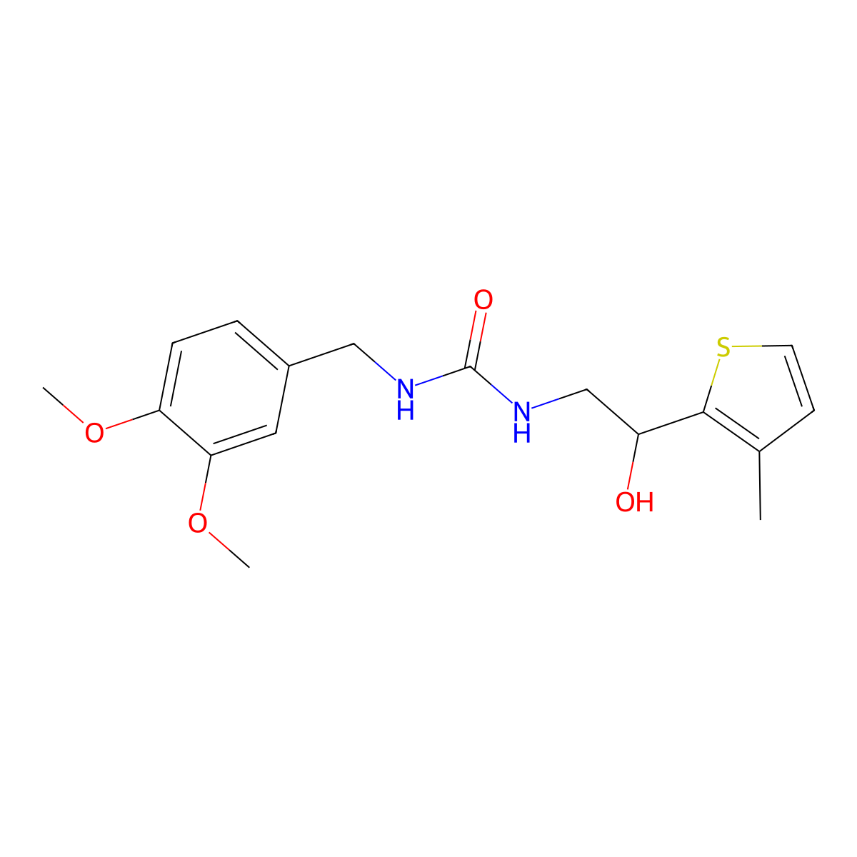 1-(3,4-Dimethoxybenzyl)-3-(2-hydroxy-2-(3-methylthiophen-2-yl)ethyl)urea molecular structure, CAS 1351615-69-4