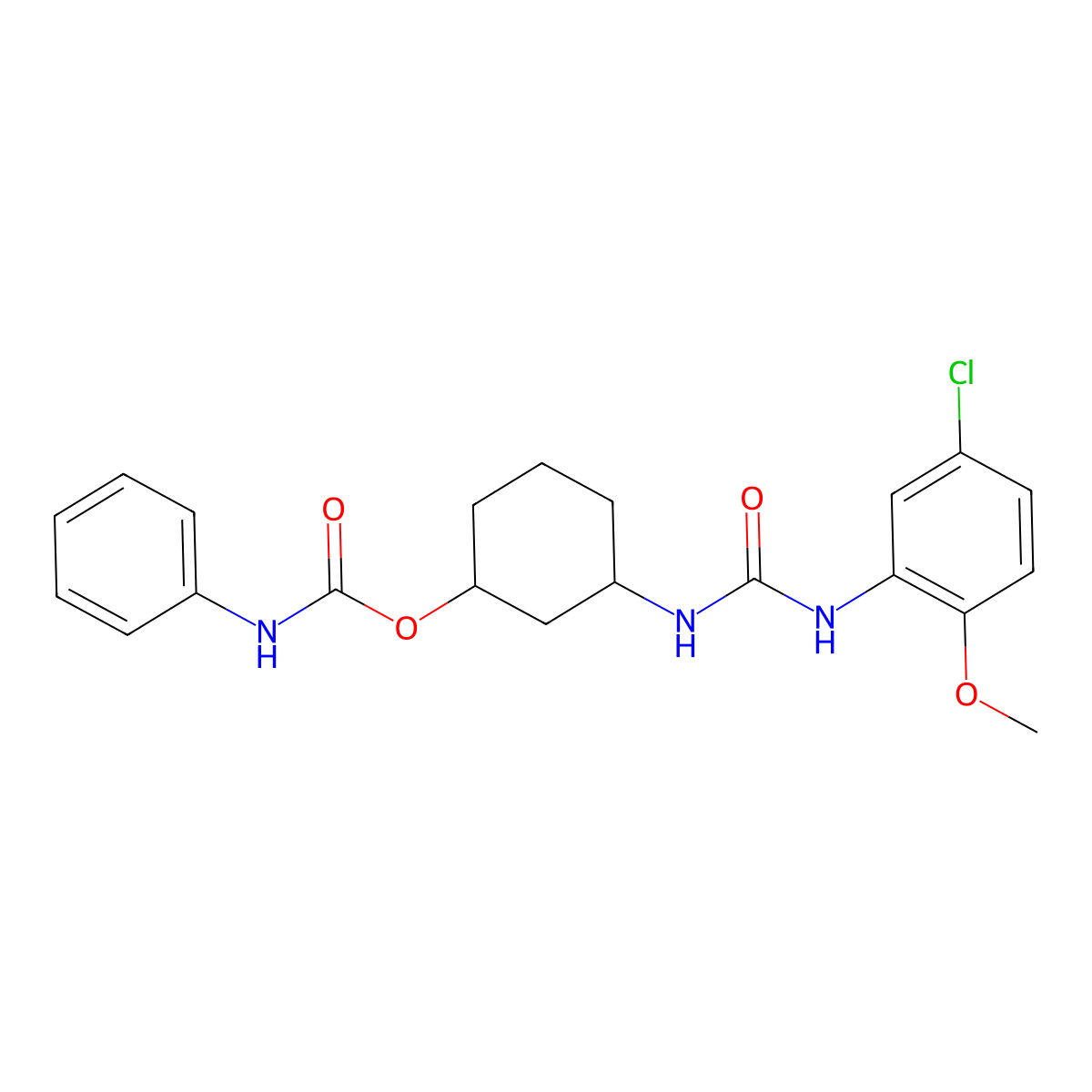 3-(3-(5-Chloro-2-methoxyphenyl)ureido)cyclohexyl phenylcarbamate molecular structure, CAS 1351615-81-0