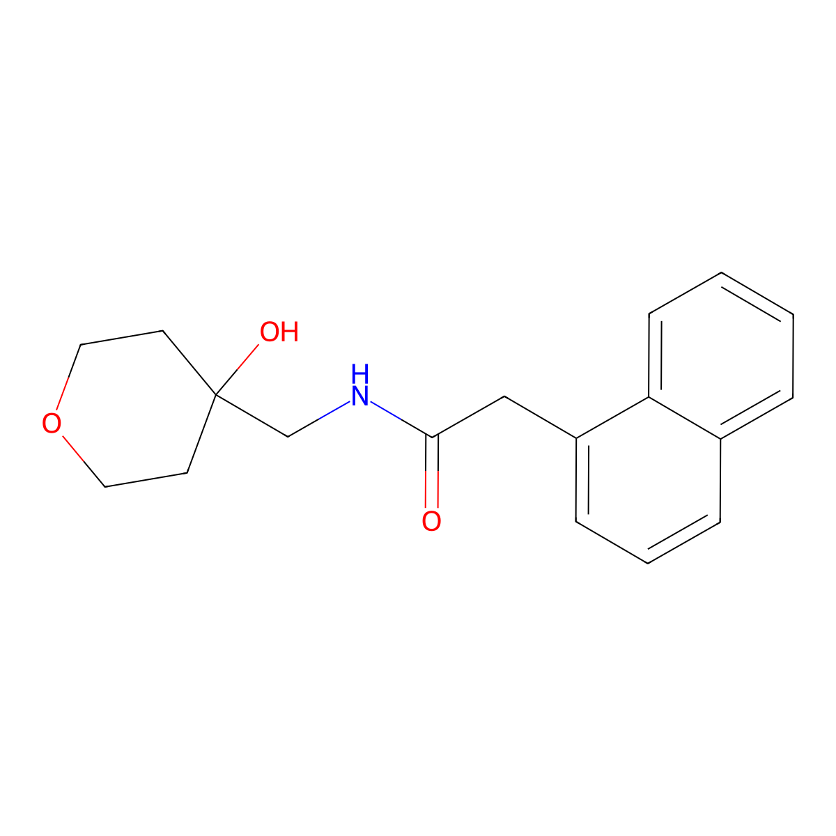 N-[(4-hydroxyoxan-4-yl)methyl]-2-(naphthalen-1-yl)acetamide molecular structure, CAS 1351615-84-3