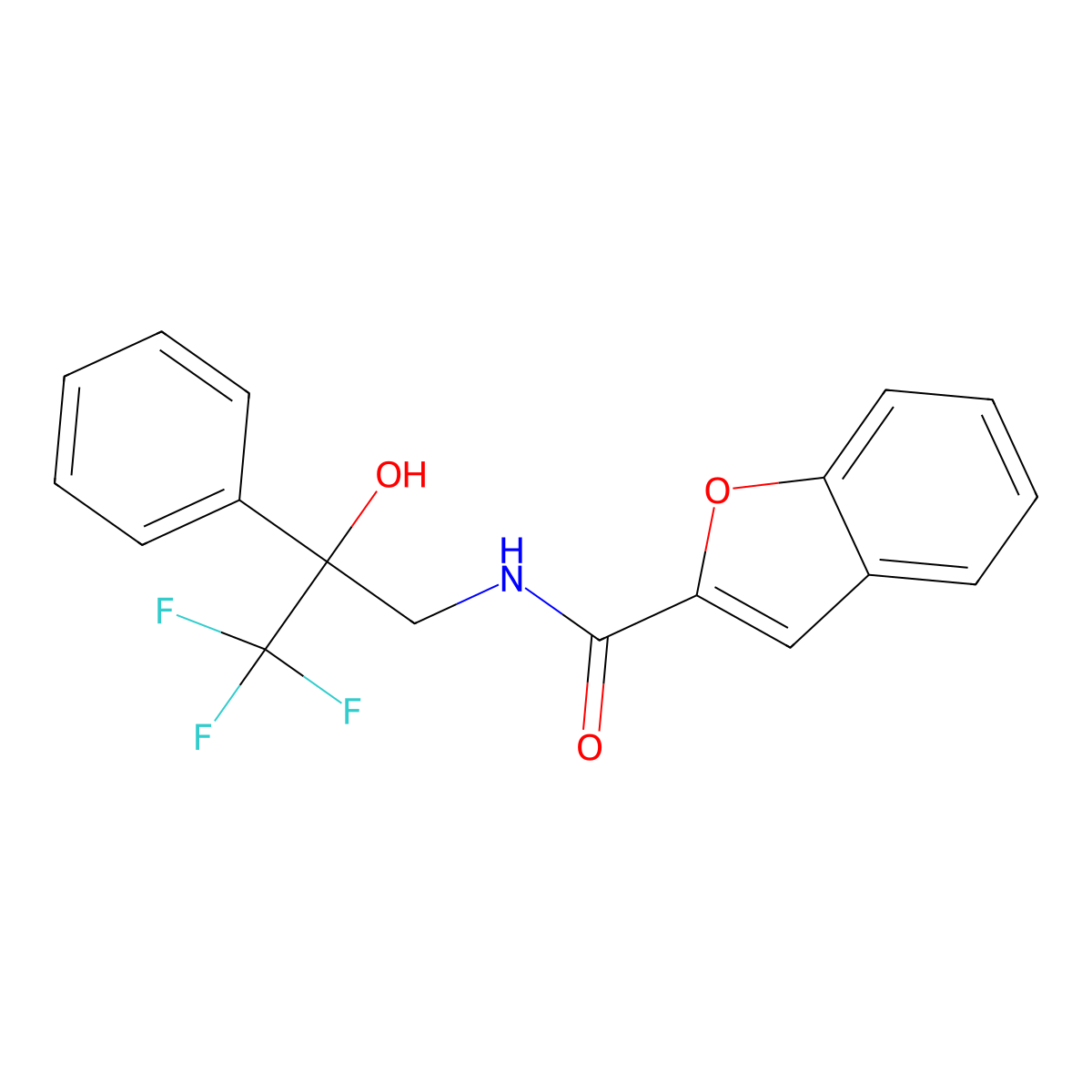 N-(3,3,3-trifluoro-2-hydroxy-2-phenylpropyl)benzofuran-2-carboxamide molecular structure, CAS 1351615-87-6