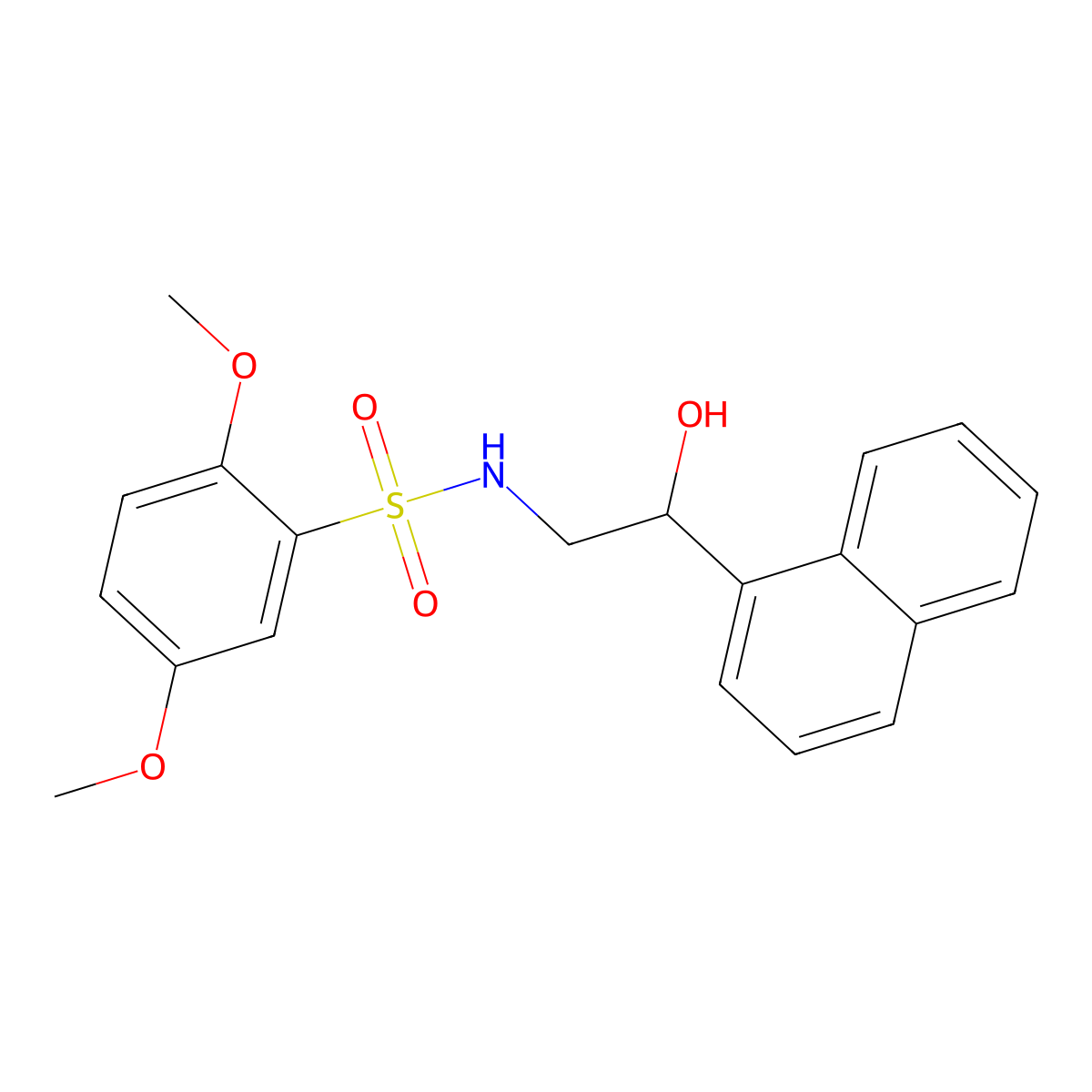 N-(2-hydroxy-2-(naphthalen-1-yl)ethyl)-2,5-dimethoxybenzenesulfonamide molecular structure, CAS 1351615-88-7