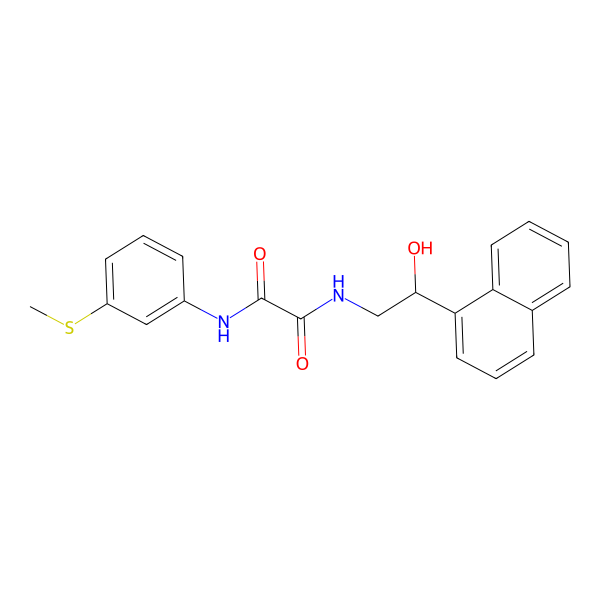 N1-(2-hydroxy-2-(naphthalen-1-yl)ethyl)-N2-(3-(methylthio)phenyl)oxalamide molecular structure, CAS 1351615-97-8