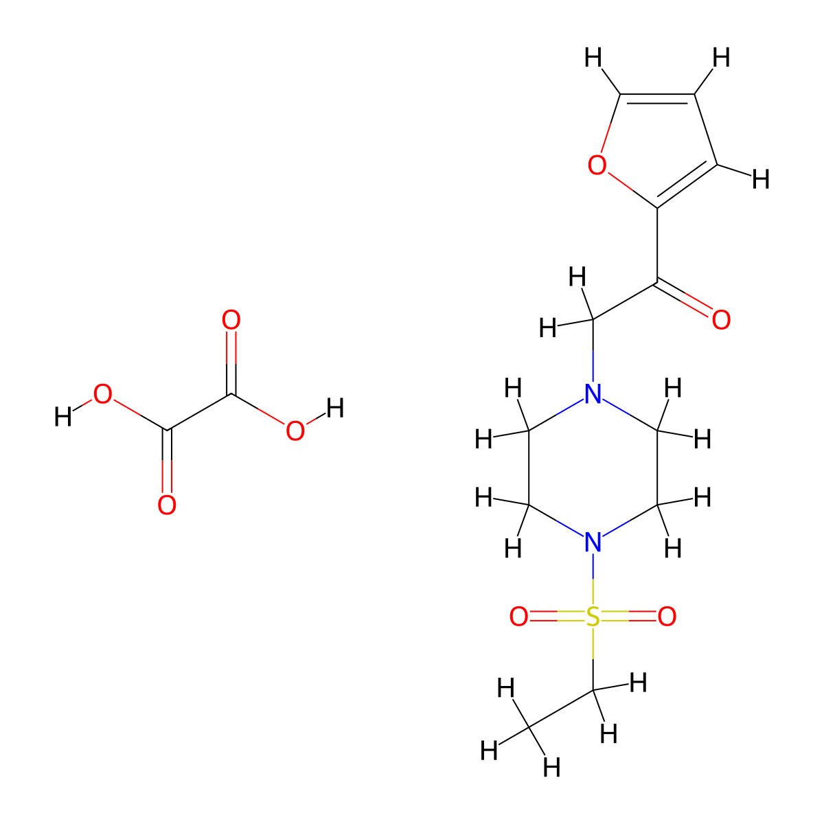 2-(4-(Ethylsulfonyl)piperazin-1-yl)-1-(furan-2-yl)ethanone oxalate molecular structure, CAS 1351615-99-0