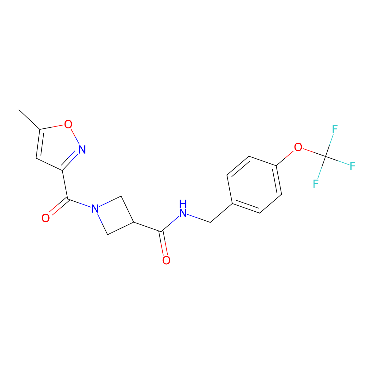 1-(5-methylisoxazole-3-carbonyl)-N-(4-(trifluoromethoxy)benzyl)azetidine-3-carboxamide molecular structure, CAS 1351616-01-7