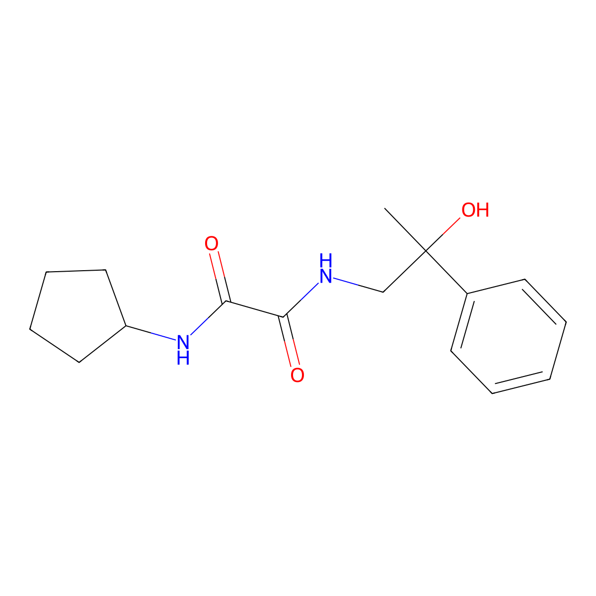 N1-cyclopentyl-N2-(2-hydroxy-2-phenylpropyl)oxalamide molecular structure, CAS 1351616-08-4