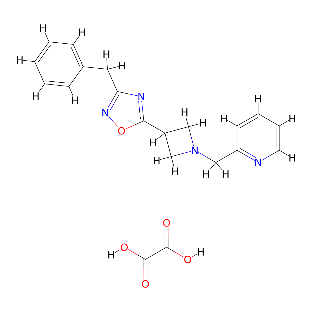 3-Benzyl-5-(1-(pyridin-2-ylmethyl)azetidin-3-yl)-1,2,4-oxadiazole oxalate molecular structure, CAS 1351616-15-3
