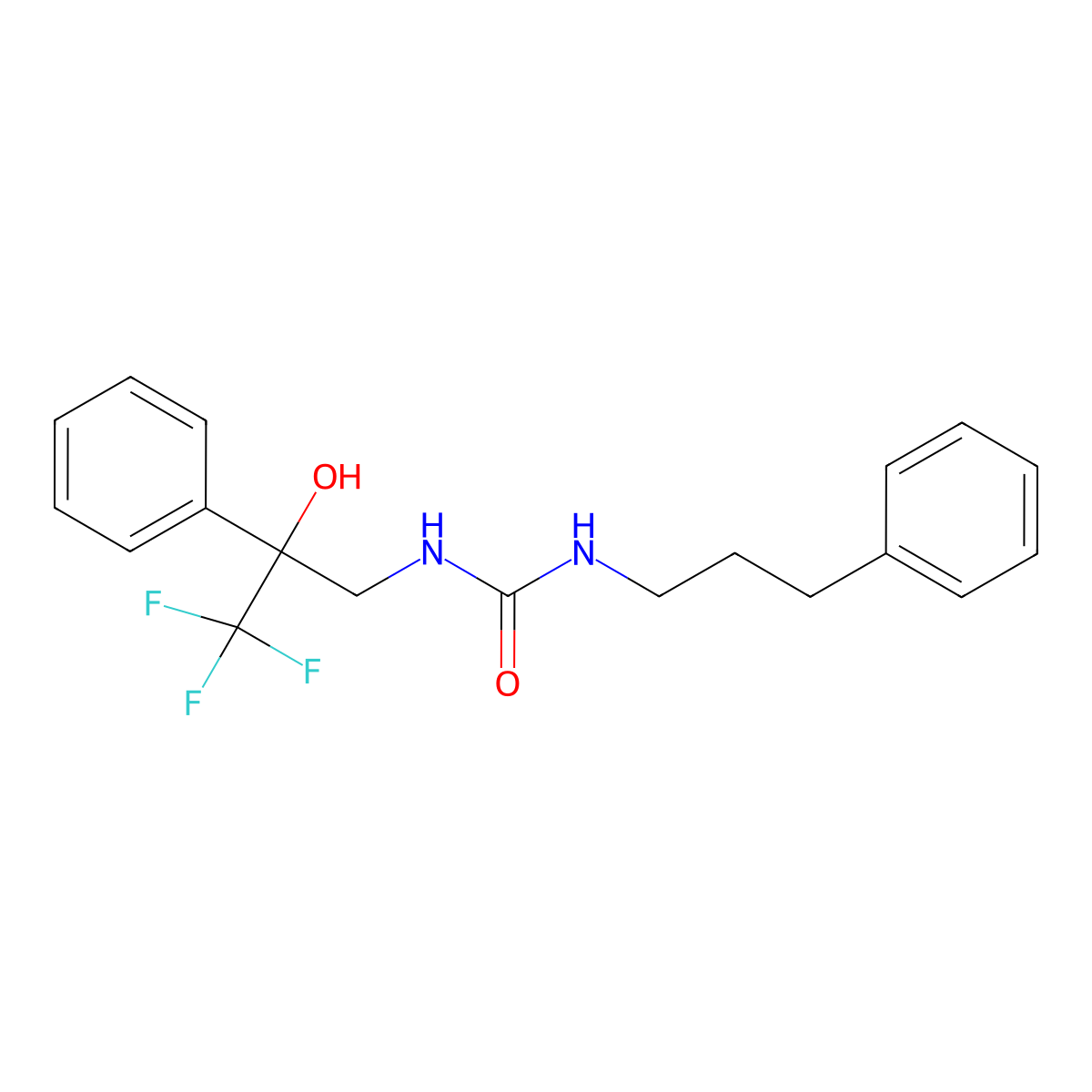 1-(3-Phenylpropyl)-3-(3,3,3-trifluoro-2-hydroxy-2-phenylpropyl)urea molecular structure, CAS 1351616-27-7