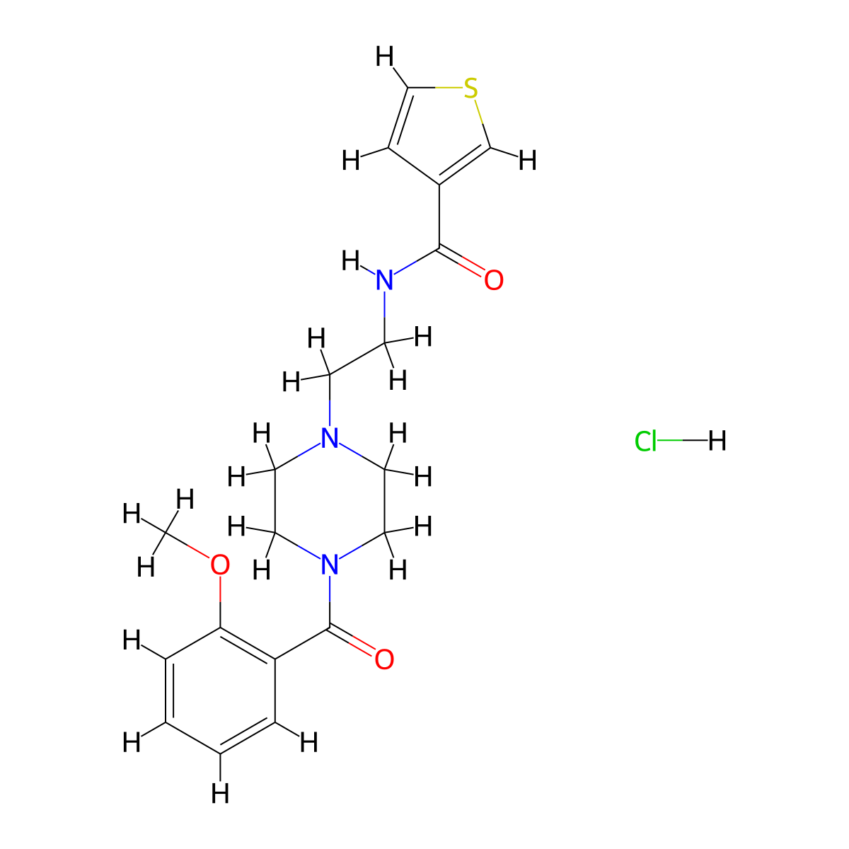 N-(2-(4-(2-methoxybenzoyl)piperazin-1-yl)ethyl)thiophene-3-carboxamide hydrochloride molecular structure, CAS 1351616-37-9