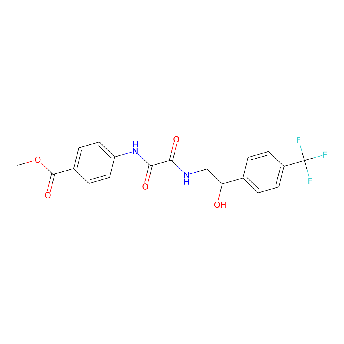 Methyl 4-(2-((2-hydroxy-2-(4-(trifluoromethyl)phenyl)ethyl)amino)-2-oxoacetamido)benzoate molecular structure, CAS 1351616-39-1