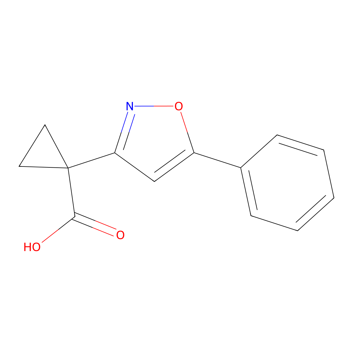 1-(5-Phenylisoxazol-3-yl)cyclopropanecarboxylic acid molecular structure, CAS 1351616-43-7