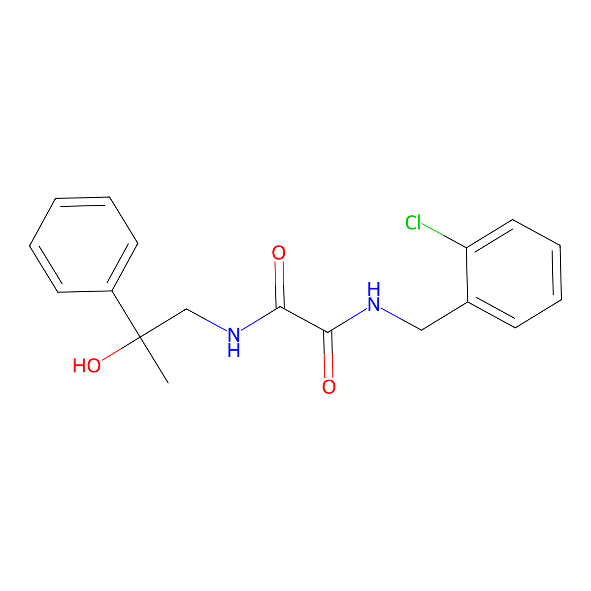 N1-(2-chlorobenzyl)-N2-(2-hydroxy-2-phenylpropyl)oxalamide molecular structure, CAS 1351616-45-9