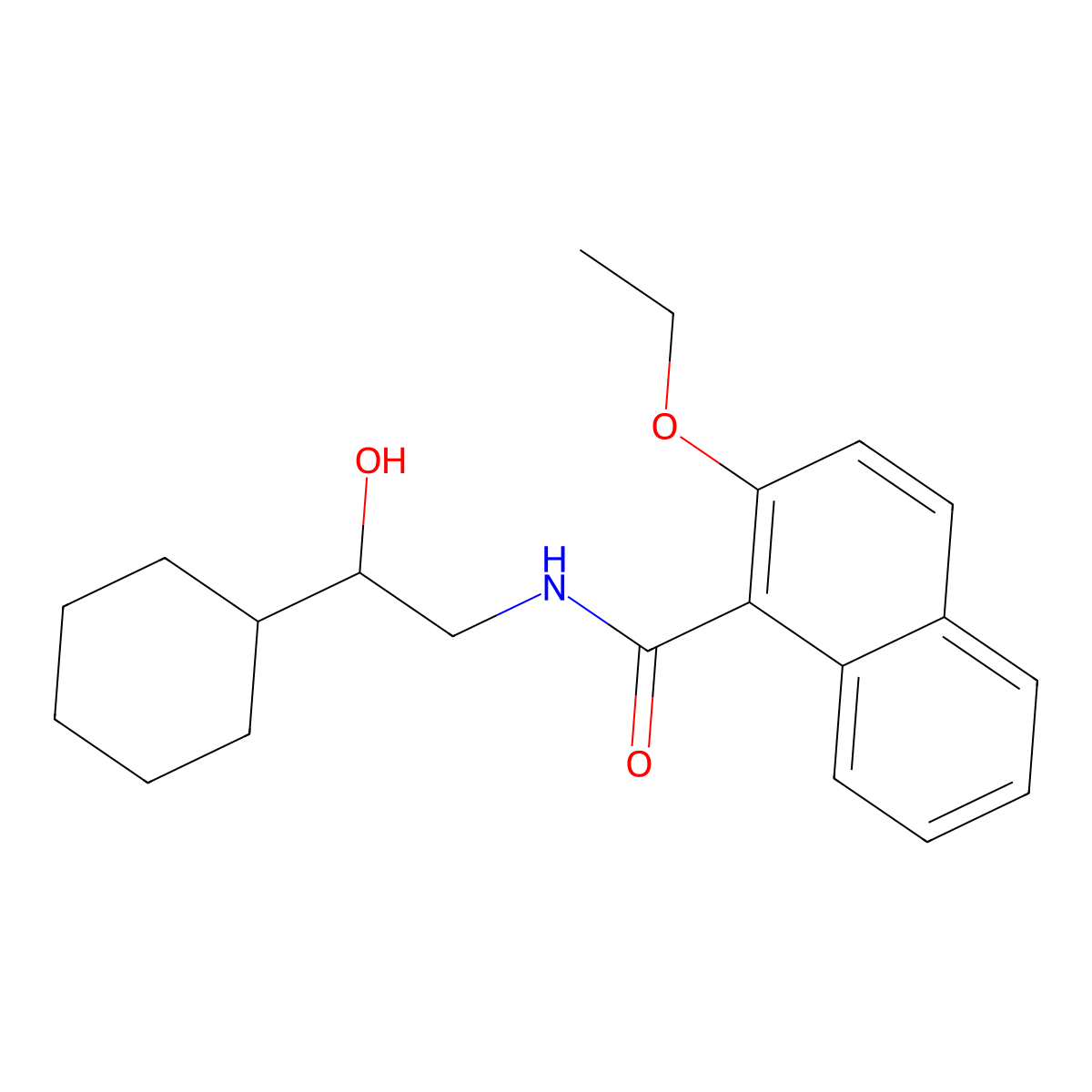 N-(2-cyclohexyl-2-hydroxyethyl)-2-ethoxy-1-naphthamide molecular structure, CAS 1351616-50-6