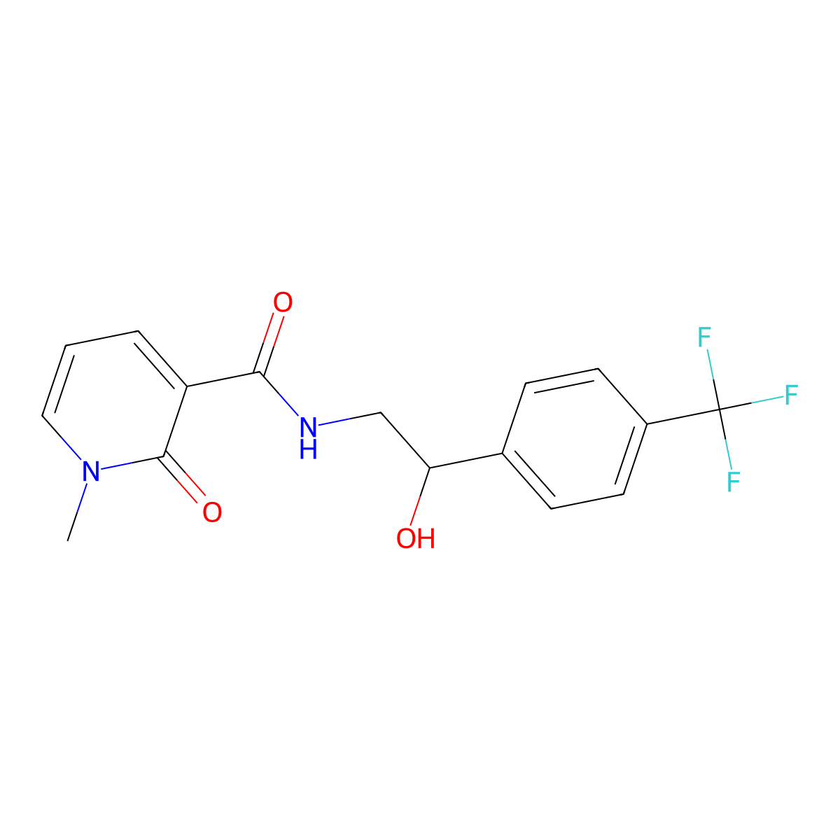 N-{2-hydroxy-2-[4-(trifluoromethyl)phenyl]ethyl}-1-methyl-2-oxo-1,2-dihydropyridine-3-carboxamide molecular structure, CAS 1351616-52-8