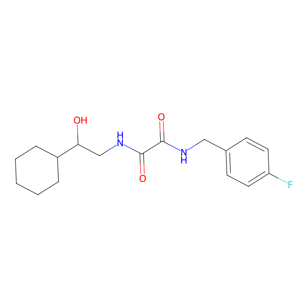 N1-(2-cyclohexyl-2-hydroxyethyl)-N2-(4-fluorobenzyl)oxalamide molecular structure, CAS 1351616-60-8