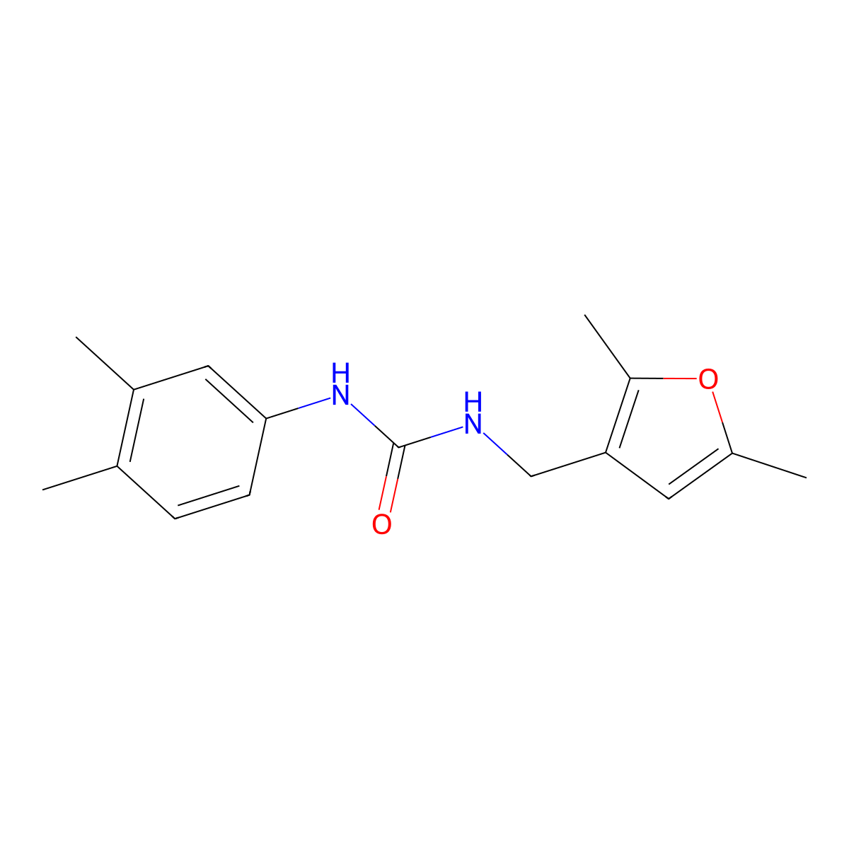 1-((2,5-Dimethylfuran-3-yl)methyl)-3-(3,4-dimethylphenyl)urea molecular structure, CAS 1351616-73-3