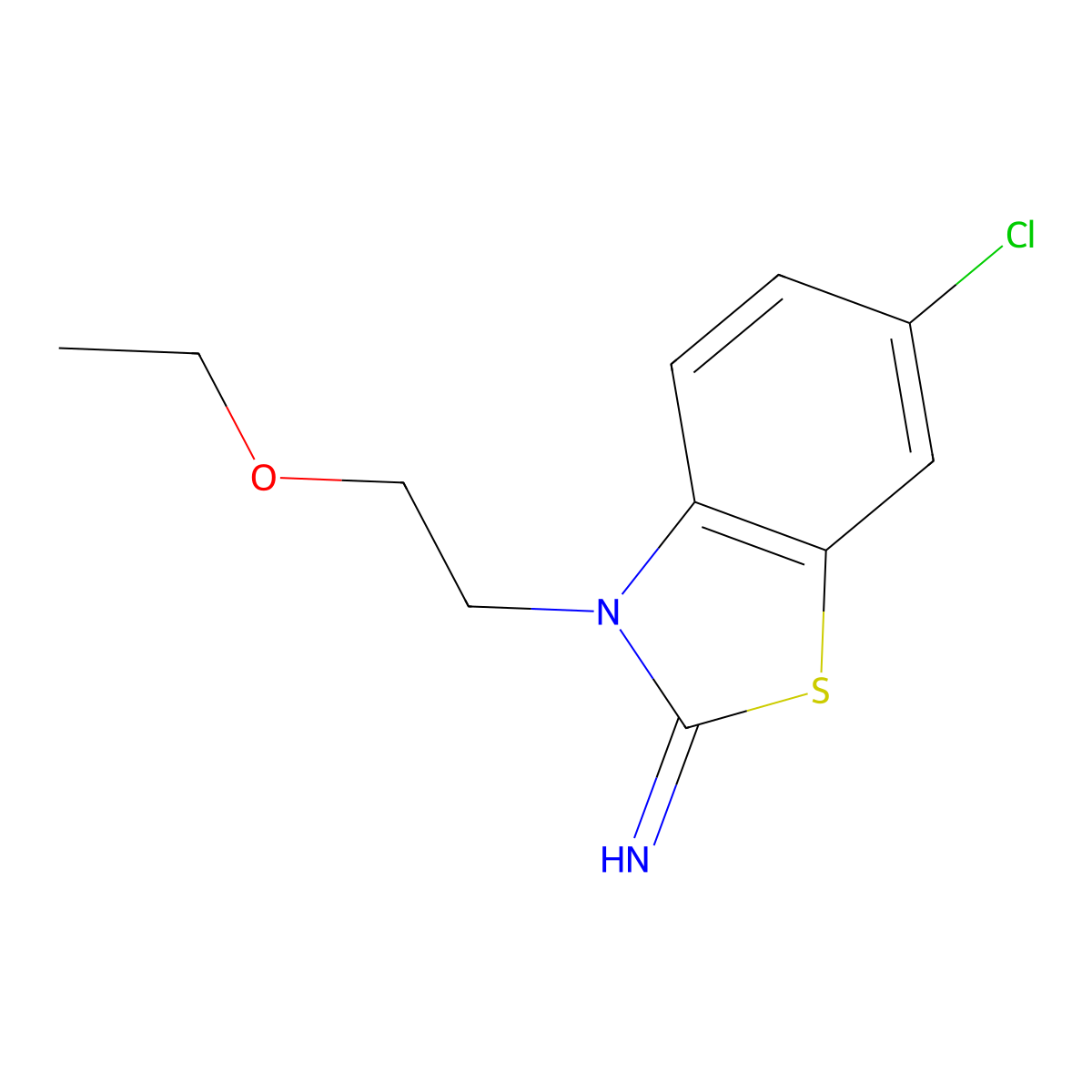6-chloro-3-(2-ethoxyethyl)benzo[d]thiazol-2(3H)-imine molecular structure, CAS 1351616-79-9