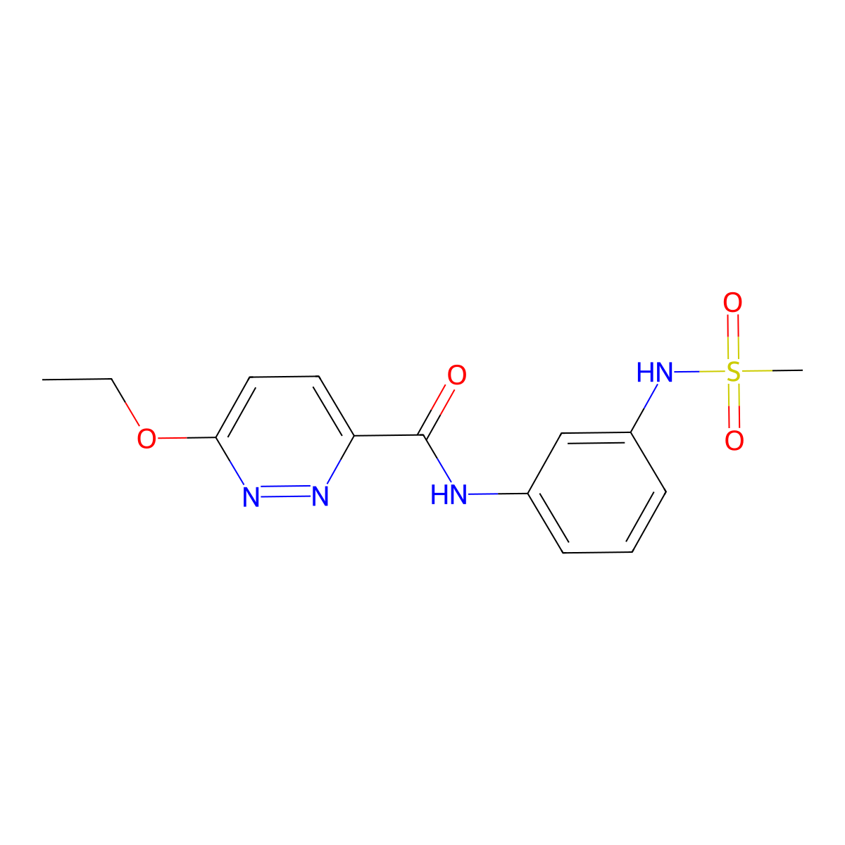 6-ethoxy-N-(3-methanesulfonamidophenyl)pyridazine-3-carboxamide molecular structure, CAS 1351616-80-2