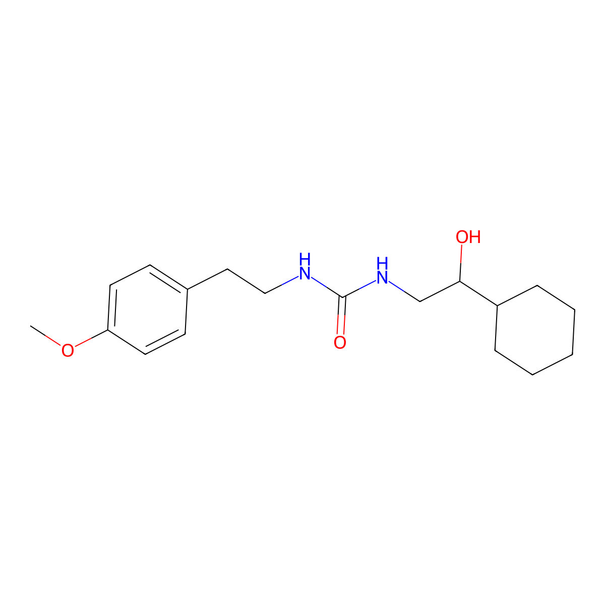 1-(2-Cyclohexyl-2-hydroxyethyl)-3-(4-methoxyphenethyl)urea molecular structure, CAS 1351616-81-3