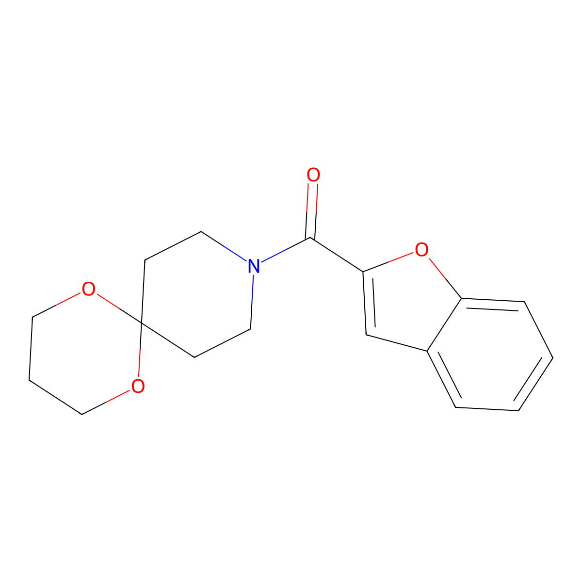 Benzofuran-2-yl(1,5-dioxa-9-azaspiro[5.5]undecan-9-yl)methanone molecular structure, CAS 1351616-89-1