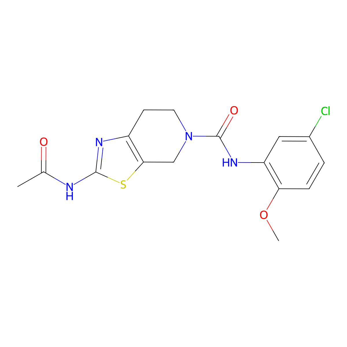 N-(5-chloro-2-methoxyphenyl)-2-acetamido-4H,5H,6H,7H-[1,3]thiazolo[5,4-c]pyridine-5-carboxamide molecular structure, CAS 1351617-41-8