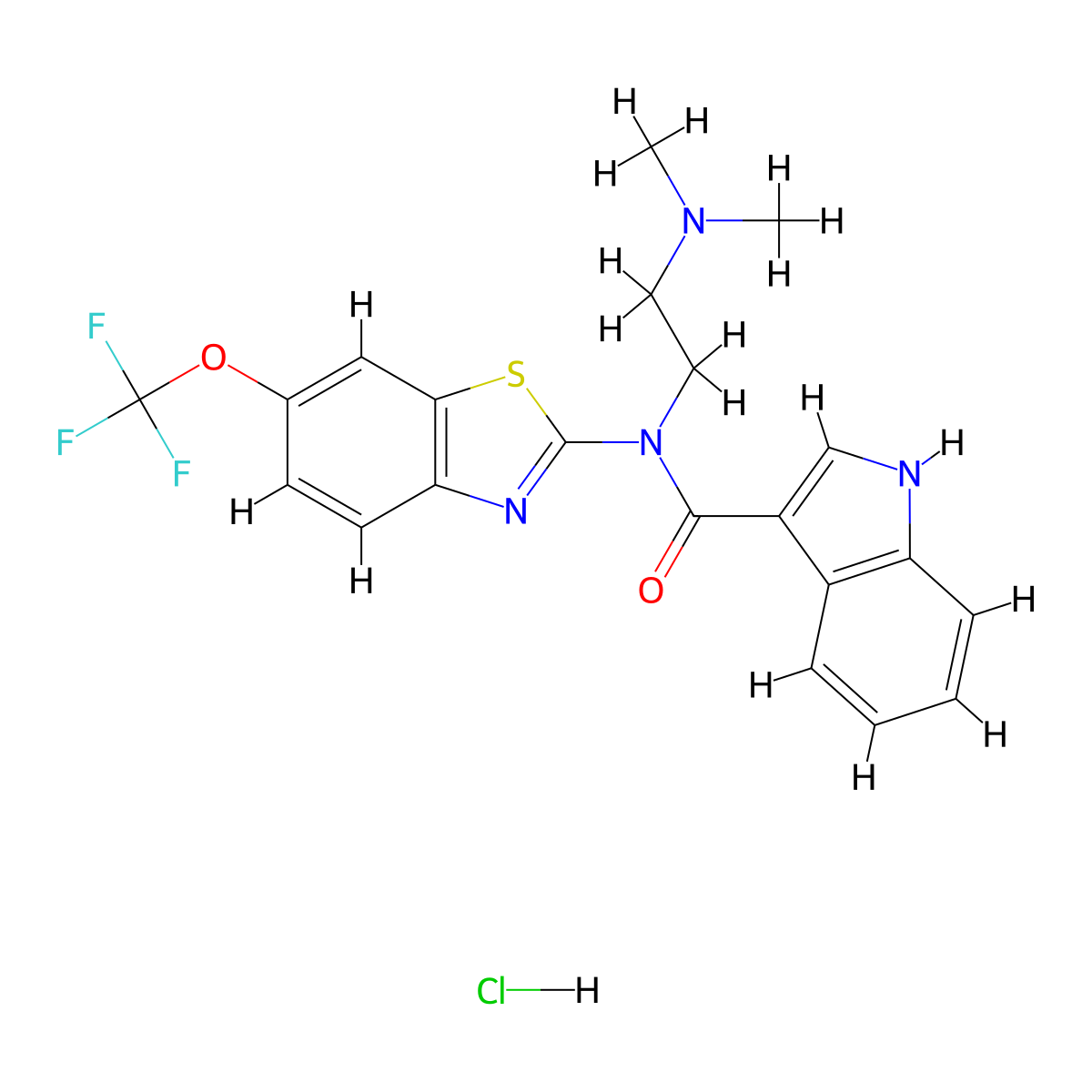 N-(2-(dimethylamino)ethyl)-N-(6-(trifluoromethoxy)benzo[d]thiazol-2-yl)-1H-indole-3-carboxamide hydrochloride molecular structure, CAS 1351617-43-0