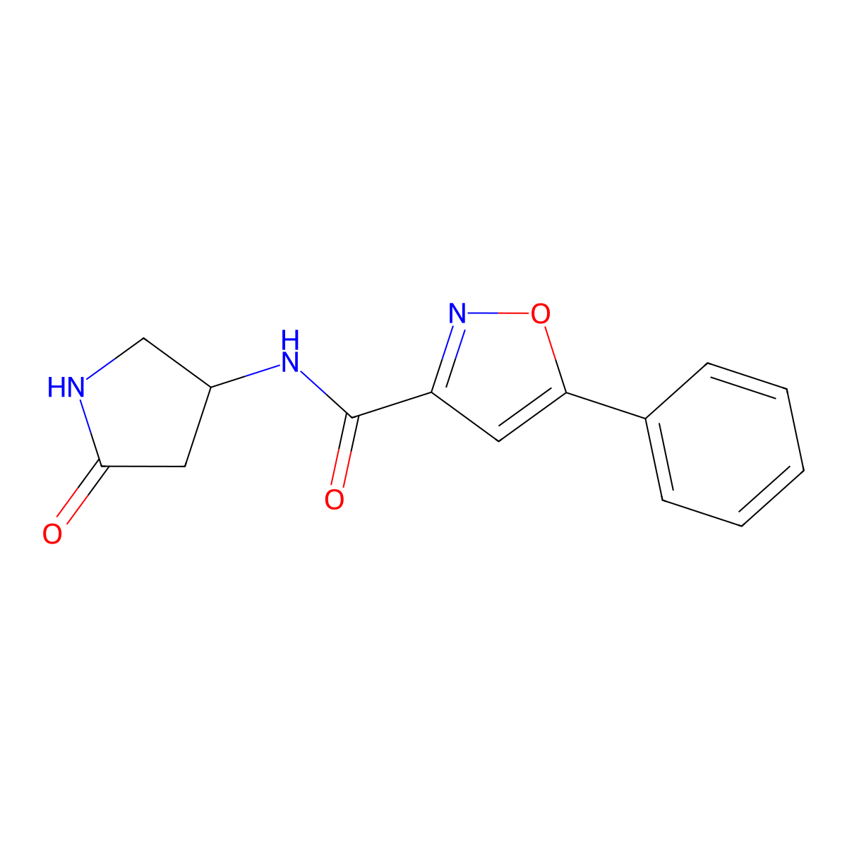 N-(5-oxopyrrolidin-3-yl)-5-phenylisoxazole-3-carboxamide molecular structure, CAS 1351617-53-2