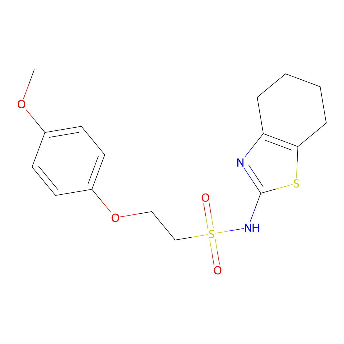 2-(4-methoxyphenoxy)-N-(4,5,6,7-tetrahydrobenzo[d]thiazol-2-yl)ethanesulfonamide molecular structure, CAS 1351617-54-3