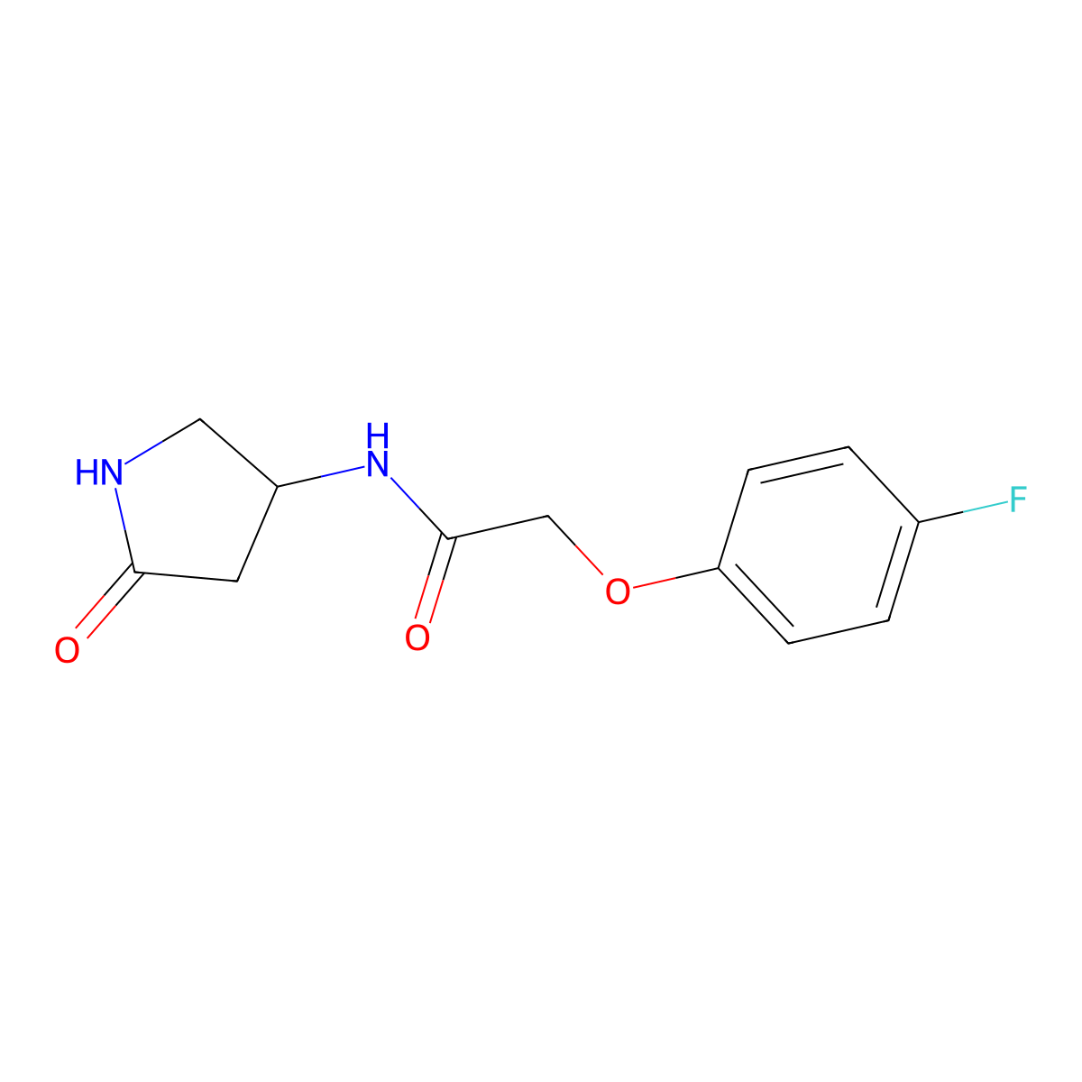 2-(4-fluorophenoxy)-N-(5-oxopyrrolidin-3-yl)acetamide molecular structure, CAS 1351617-58-7