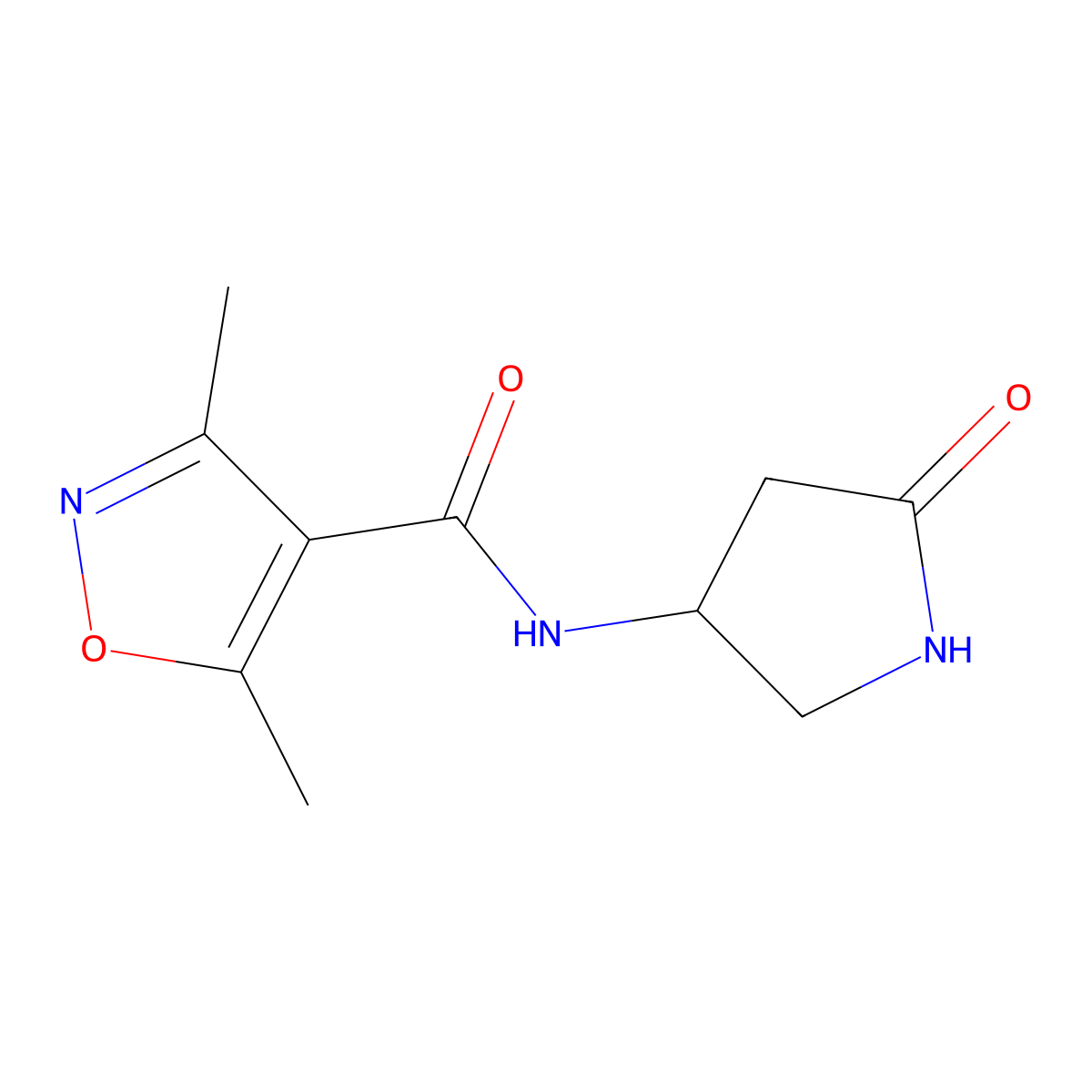 3,5-dimethyl-N-(5-oxopyrrolidin-3-yl)-1,2-oxazole-4-carboxamide molecular structure, CAS 1351617-78-1