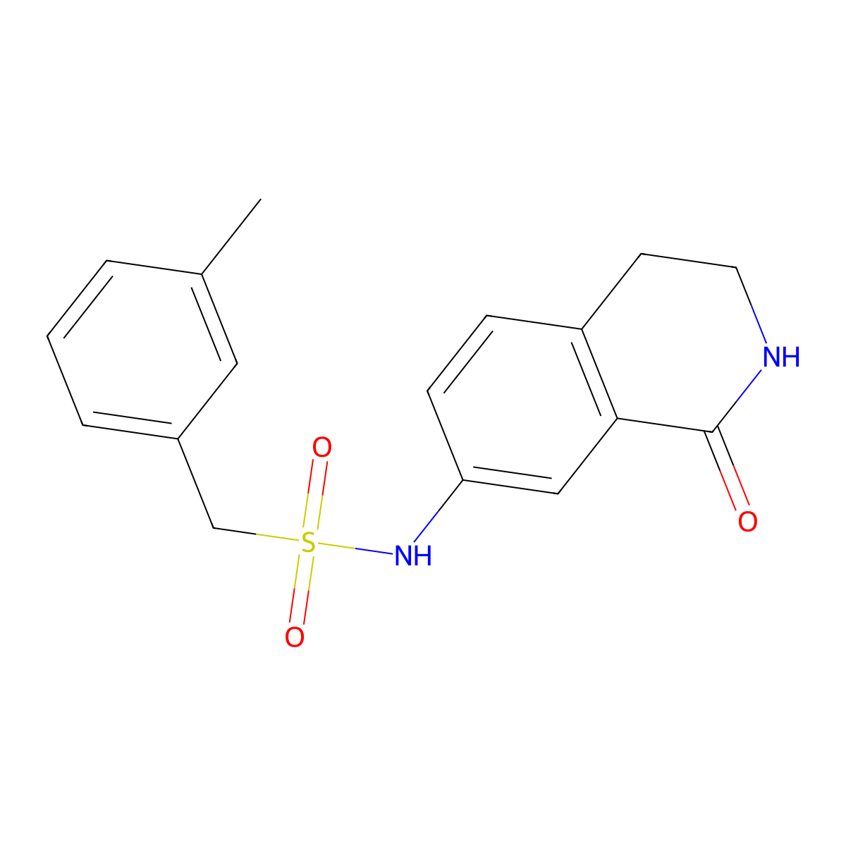N-(1-oxo-1,2,3,4-tetrahydroisoquinolin-7-yl)-1-(m-tolyl)methanesulfonamide molecular structure, CAS 1351617-85-0