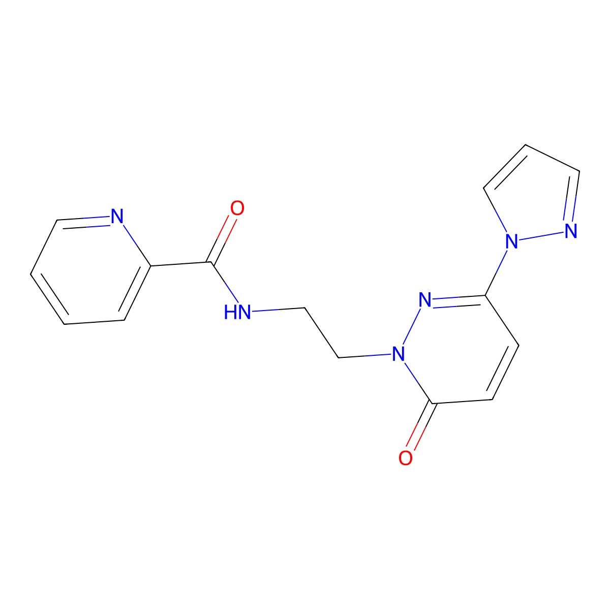 N-(2-(6-oxo-3-(1H-pyrazol-1-yl)pyridazin-1(6H)-yl)ethyl)picolinamide molecular structure, CAS 1351617-87-2