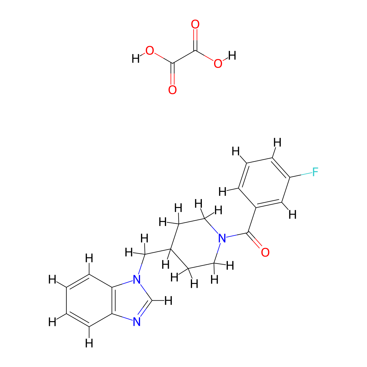 (4-((1H-benzo[d]imidazol-1-yl)methyl)piperidin-1-yl)(3-fluorophenyl)methanone oxalate molecular structure, CAS 1351618-02-4