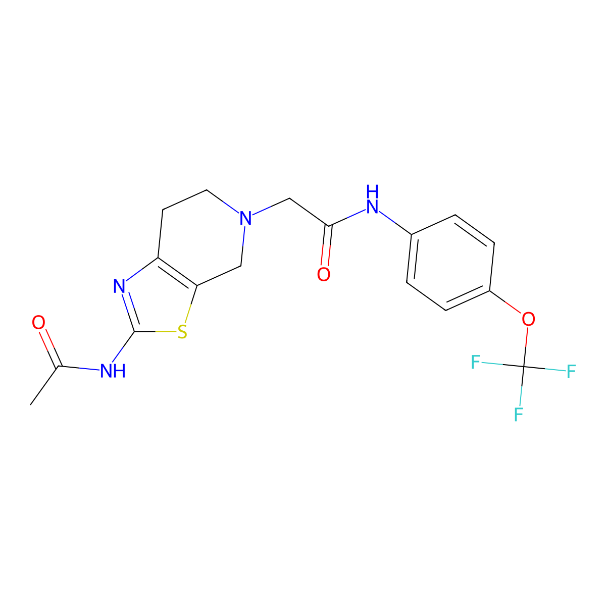 2-(2-acetamido-6,7-dihydrothiazolo[5,4-c]pyridin-5(4H)-yl)-N-(4-(trifluoromethoxy)phenyl)acetamide molecular structure, CAS 1351618-30-8